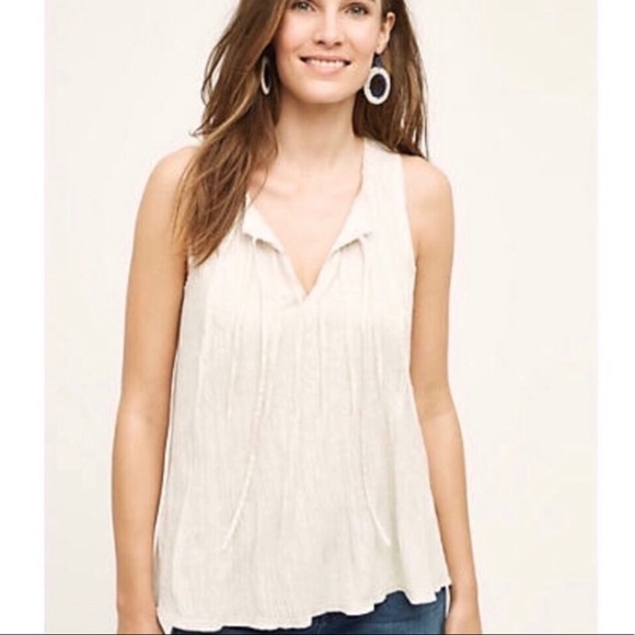Anthropologie Tops - Anthropologie Meadow Rue Sleeveless Tie Top